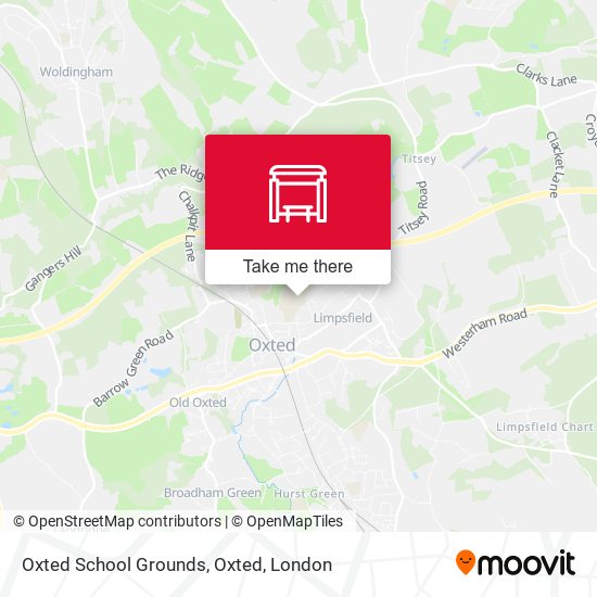 Oxted School Grounds, Oxted map