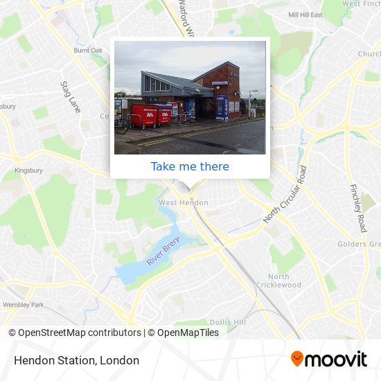 Hendon Station map