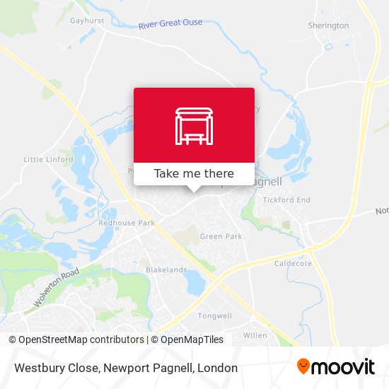 Westbury Close, Newport Pagnell map