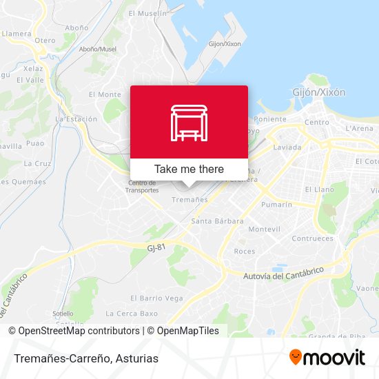 Tremañes-Carreño map