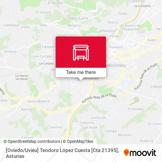 [Oviedo / Uviéu]  Teodoro López Cuesta [Cta 21395] map