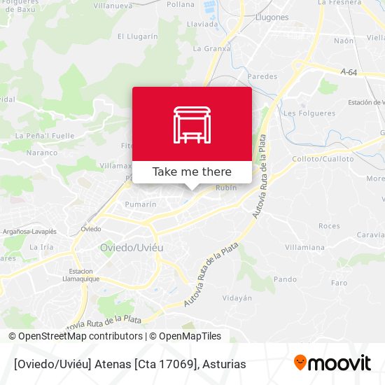 [Oviedo / Uviéu]  Atenas [Cta 17069] map