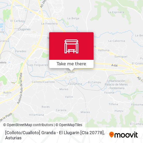 [Colloto / Cualloto]  Granda - El Llugarín [Cta 20778] map