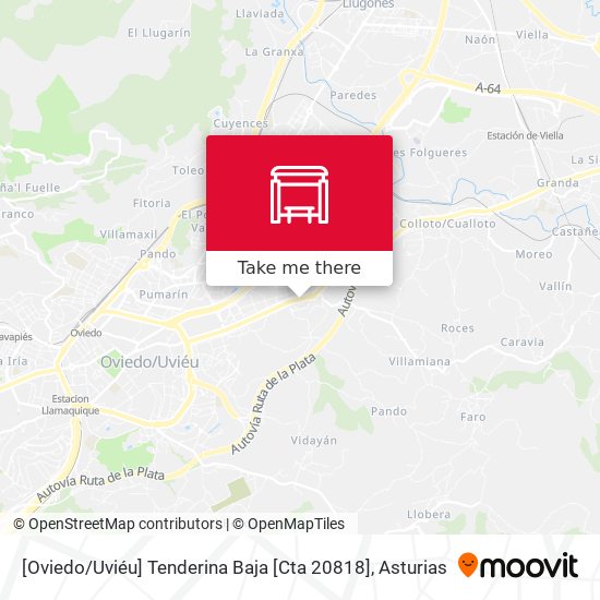 [Oviedo / Uviéu]  Tenderina Baja [Cta 20818] map