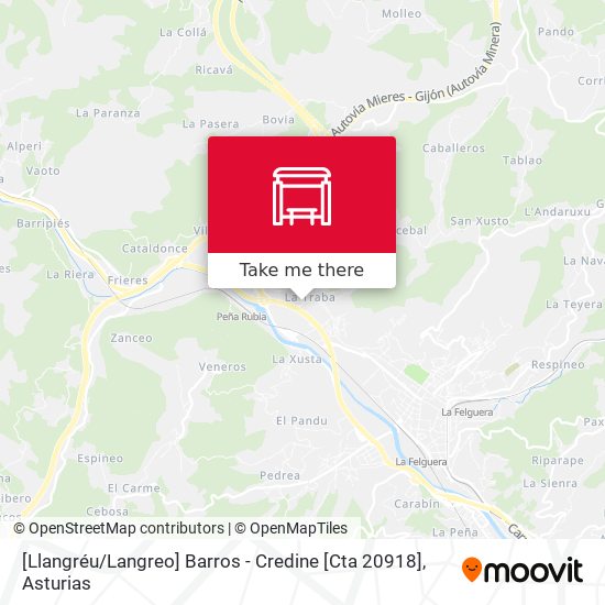 [Llangréu / Langreo]  Barros - Credine [Cta 20918] map