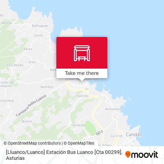 mapa [Lluanco / Luanco]  Estación Bus Luanco [Cta 00299]