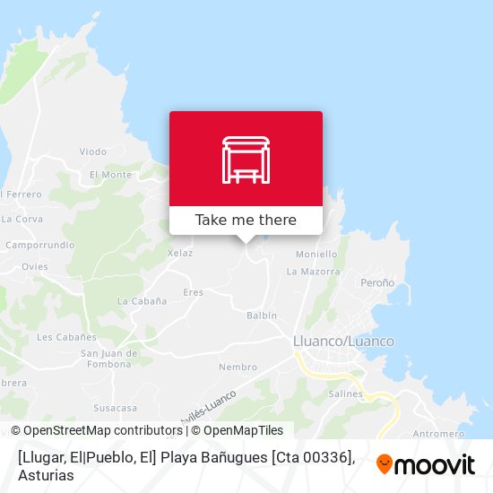[Llugar, El|Pueblo, El]  Playa Bañugues [Cta 00336] map