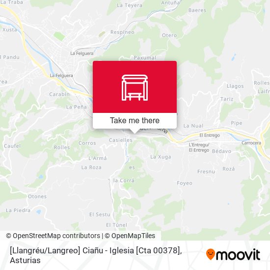 [Llangréu / Langreo]  Ciañu - Iglesia [Cta 00378] map