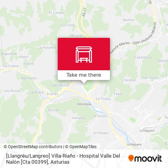 mapa [Llangréu / Langreo]  Villa-Riaño - Hospital Valle Del Nalón [Cta 00399]