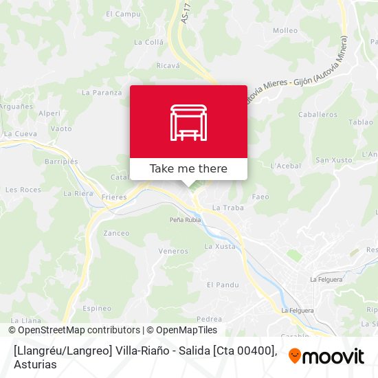 [Llangréu / Langreo]  Villa-Riaño - Salida [Cta 00400] map