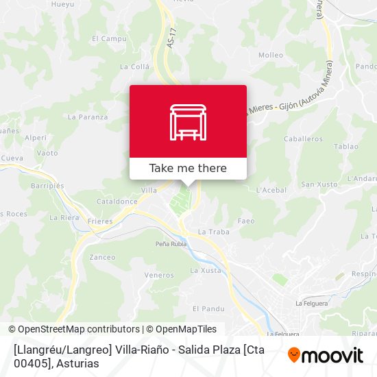 [Llangréu / Langreo]  Villa-Riaño - Salida Plaza [Cta 00405] map