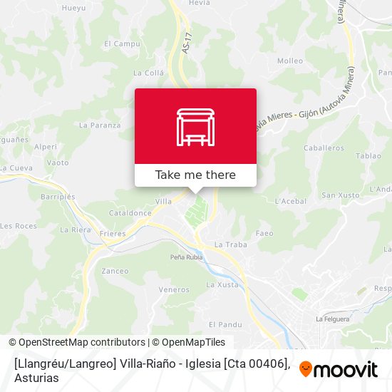 [Llangréu / Langreo]  Villa-Riaño - Iglesia [Cta 00406] map