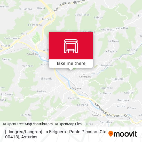 mapa [Llangréu / Langreo]  La Felguera - Pablo Picasso [Cta 00413]