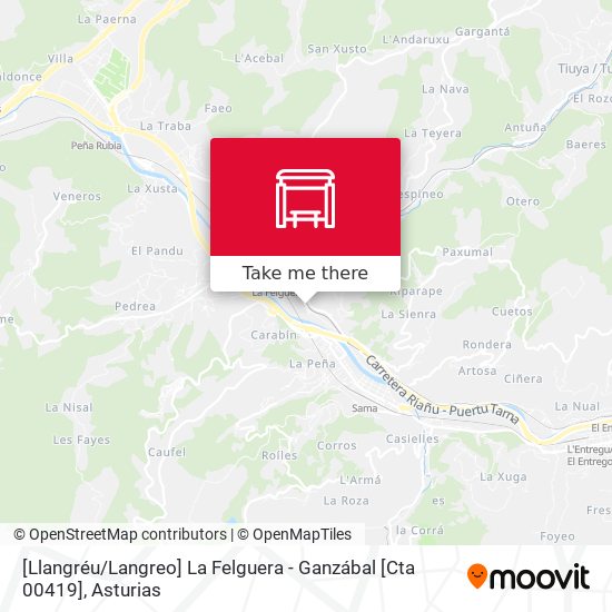 [Llangréu / Langreo]  La Felguera - Ganzábal [Cta 00419] map