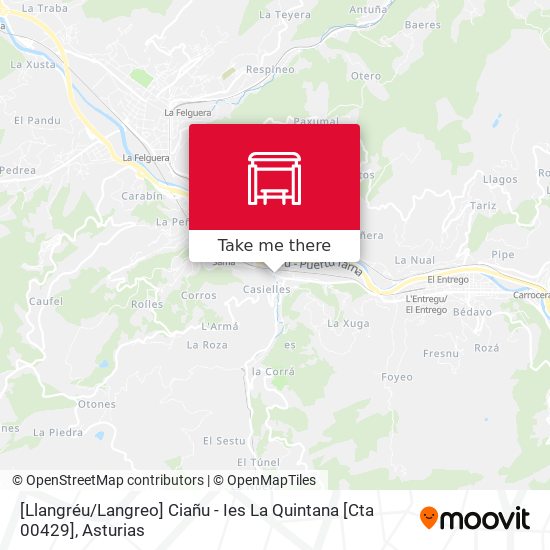 mapa [Llangréu / Langreo]  Ciañu - Ies La Quintana [Cta 00429]