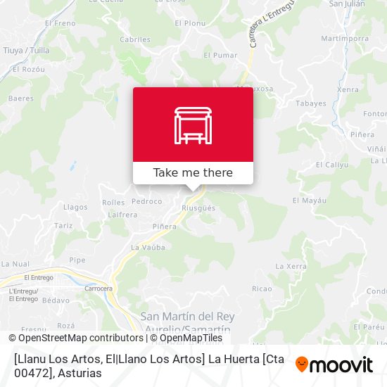 [Llanu Los Artos, El|Llano Los Artos]  La Huerta [Cta 00472] map