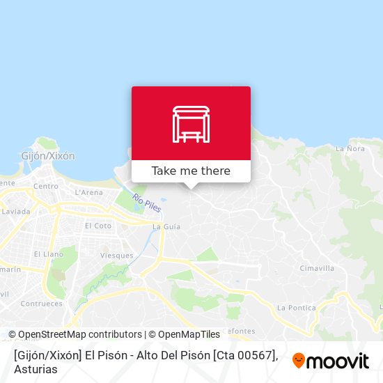 [Gijón / Xixón]  El Pisón - Alto Del Pisón [Cta 00567] map