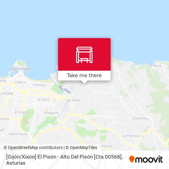 [Gijón / Xixón]  El Pisón - Alto Del Pisón [Cta 00568] map