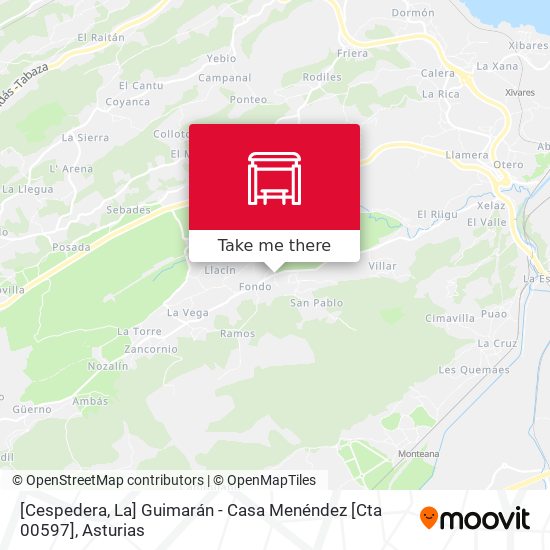 [Cespedera, La]  Guimarán - Casa Menéndez [Cta 00597] map