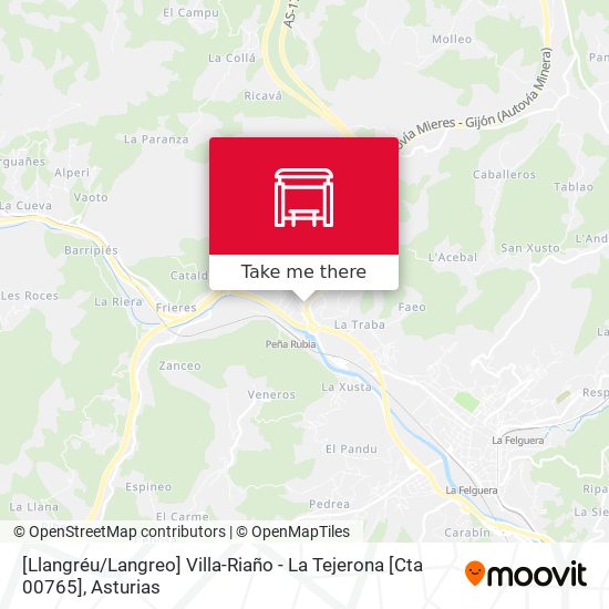 mapa [Llangréu / Langreo]  Villa-Riaño - La Tejerona [Cta 00765]