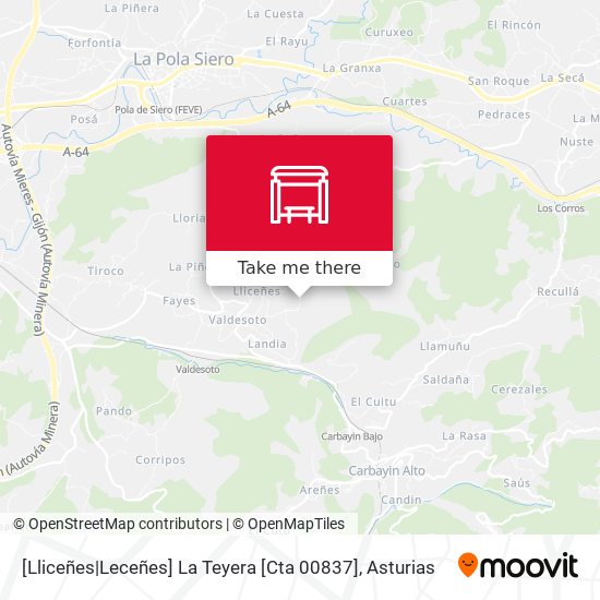[Lliceñes|Leceñes]  La Teyera [Cta 00837] map