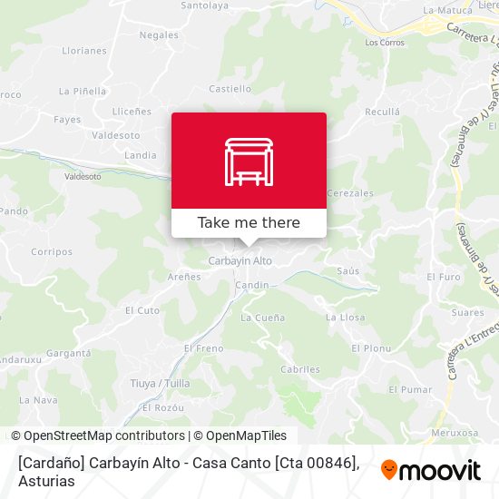 [Cardaño]  Carbayín Alto - Casa Canto [Cta 00846] map