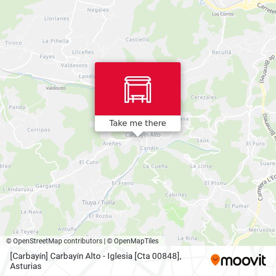 [Carbayín]  Carbayín Alto - Iglesia [Cta 00848] map