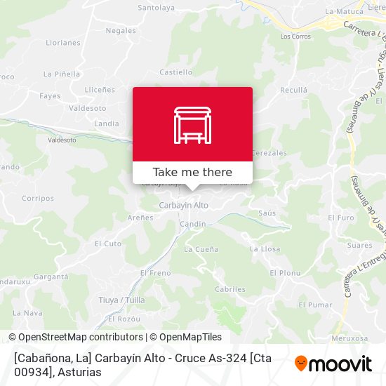 [Cabañona, La]  Carbayín Alto - Cruce As-324 [Cta 00934] map