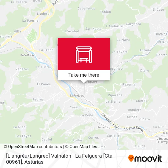 mapa [Llangréu / Langreo]  Valnalón - La Felguera [Cta 00961]