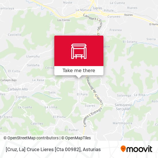[Cruz, La]  Cruce Lieres [Cta 00982] map
