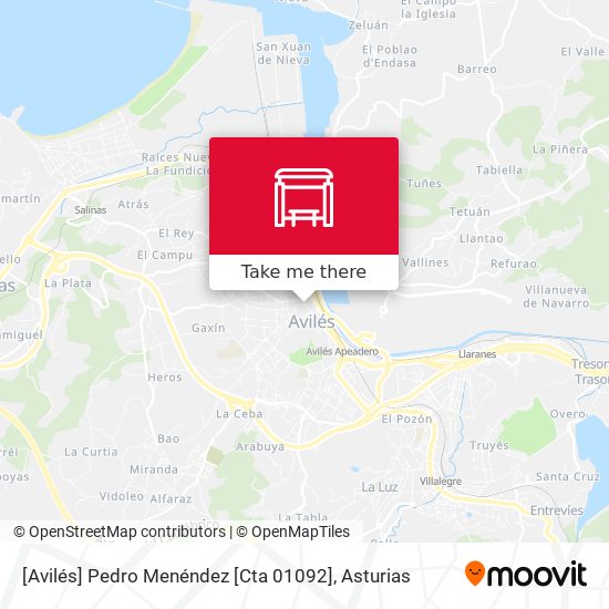 [Avilés]  Pedro Menéndez [Cta 01092] map