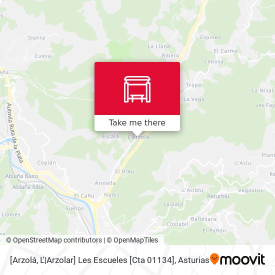 [Arzolá, L'|Arzolar]  Les Escueles [Cta 01134] map