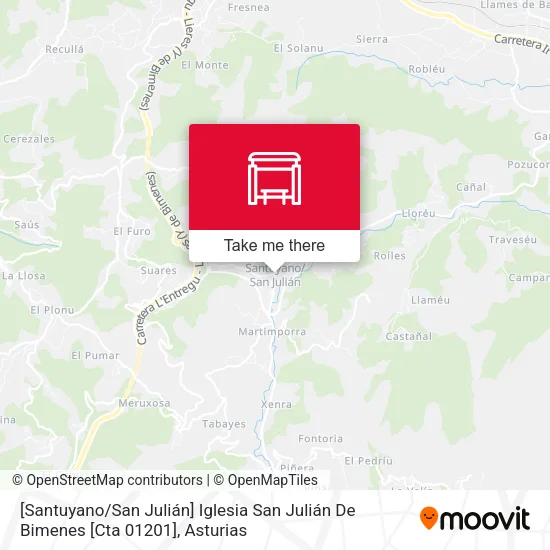 [Santuyano / San Julián]  Iglesia San Julián De Bimenes [Cta 01201] map