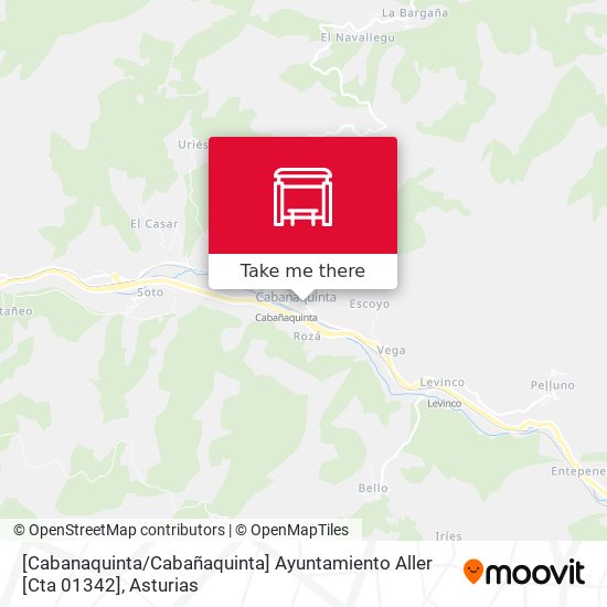 [Cabanaquinta / Cabañaquinta]  Ayuntamiento Aller [Cta 01342] map