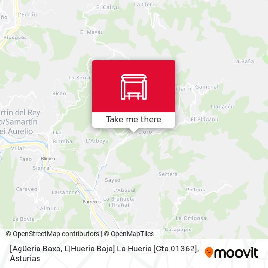 [Agüeria Baxo, L'|Hueria Baja]  La Hueria [Cta 01362] map