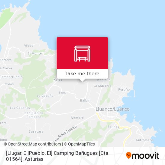 mapa [Llugar, El|Pueblo, El]  Camping Bañugues [Cta 01564]