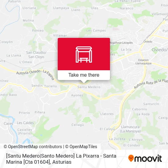 mapa [Santu Medero|Santo Medero]  La Pixarra - Santa Marina [Cta 01604]