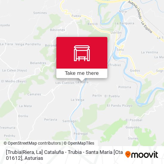 [Trubia|Riera, La]  Cataluña - Trubia - Santa María [Cta 01612] map
