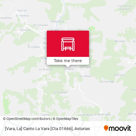 [Vara, La]  Canto La Vara [Cta 01666] map