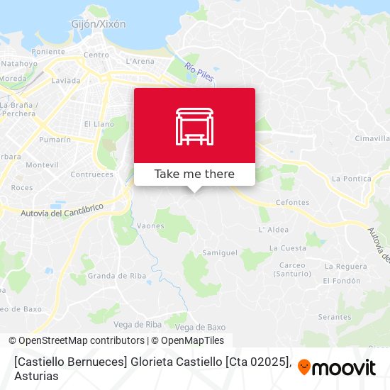 [Castiello Bernueces]  Glorieta Castiello [Cta 02025] map