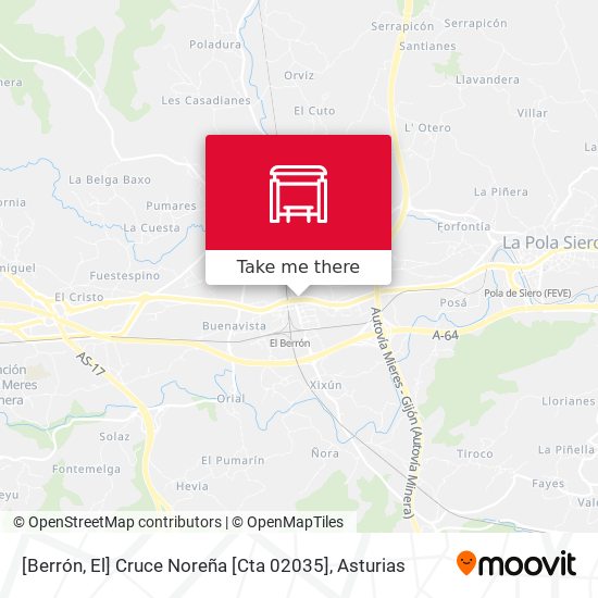 [Berrón, El]  Cruce Noreña [Cta 02035] map