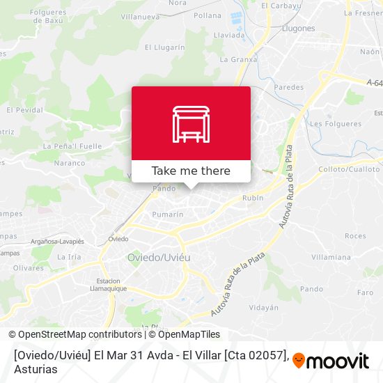 [Oviedo / Uviéu]  El Mar 31 Avda - El Villar [Cta 02057] map