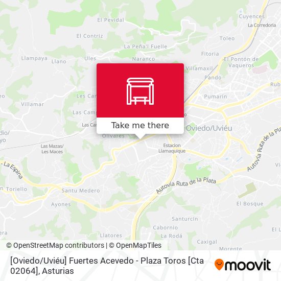 [Oviedo / Uviéu]  Fuertes Acevedo - Plaza Toros [Cta 02064] map