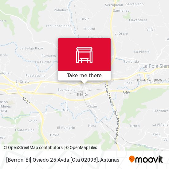 [Berrón, El]  Oviedo 25 Avda [Cta 02093] map