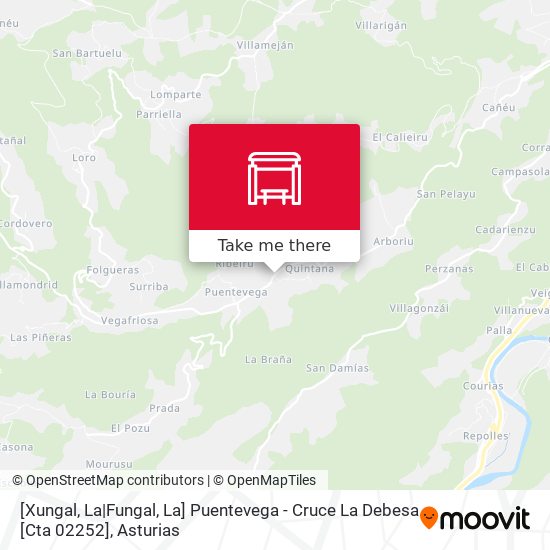 [Xungal, La|Fungal, La]  Puentevega - Cruce La Debesa [Cta 02252] map