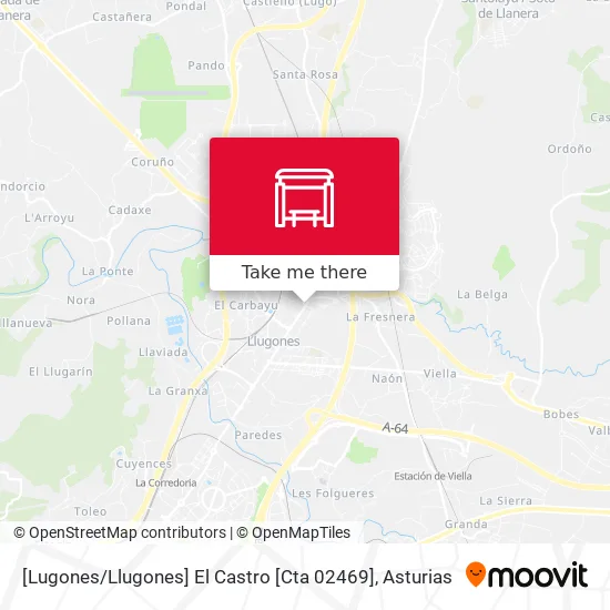 [Lugones / Llugones]  El Castro [Cta 02469] map