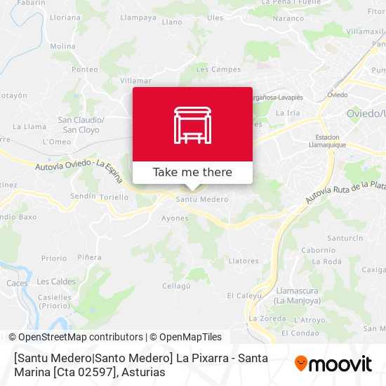 [Santu Medero|Santo Medero]  La Pixarra - Santa Marina [Cta 02597] map