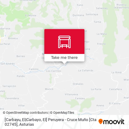 [Carbayu, El|Carbayo, El]  Peruyera - Cruce Muño [Cta 02745] map