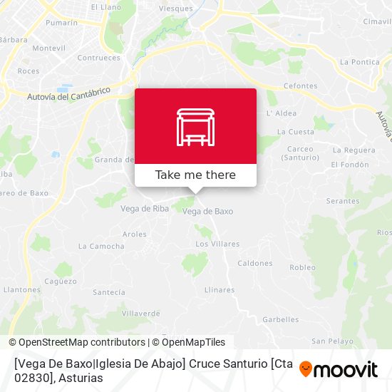 [Vega De Baxo|Iglesia De Abajo]  Cruce Santurio [Cta 02830] map