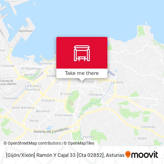 [Gijón / Xixón]  Ramón Y Cajal 33 [Cta 02852] map